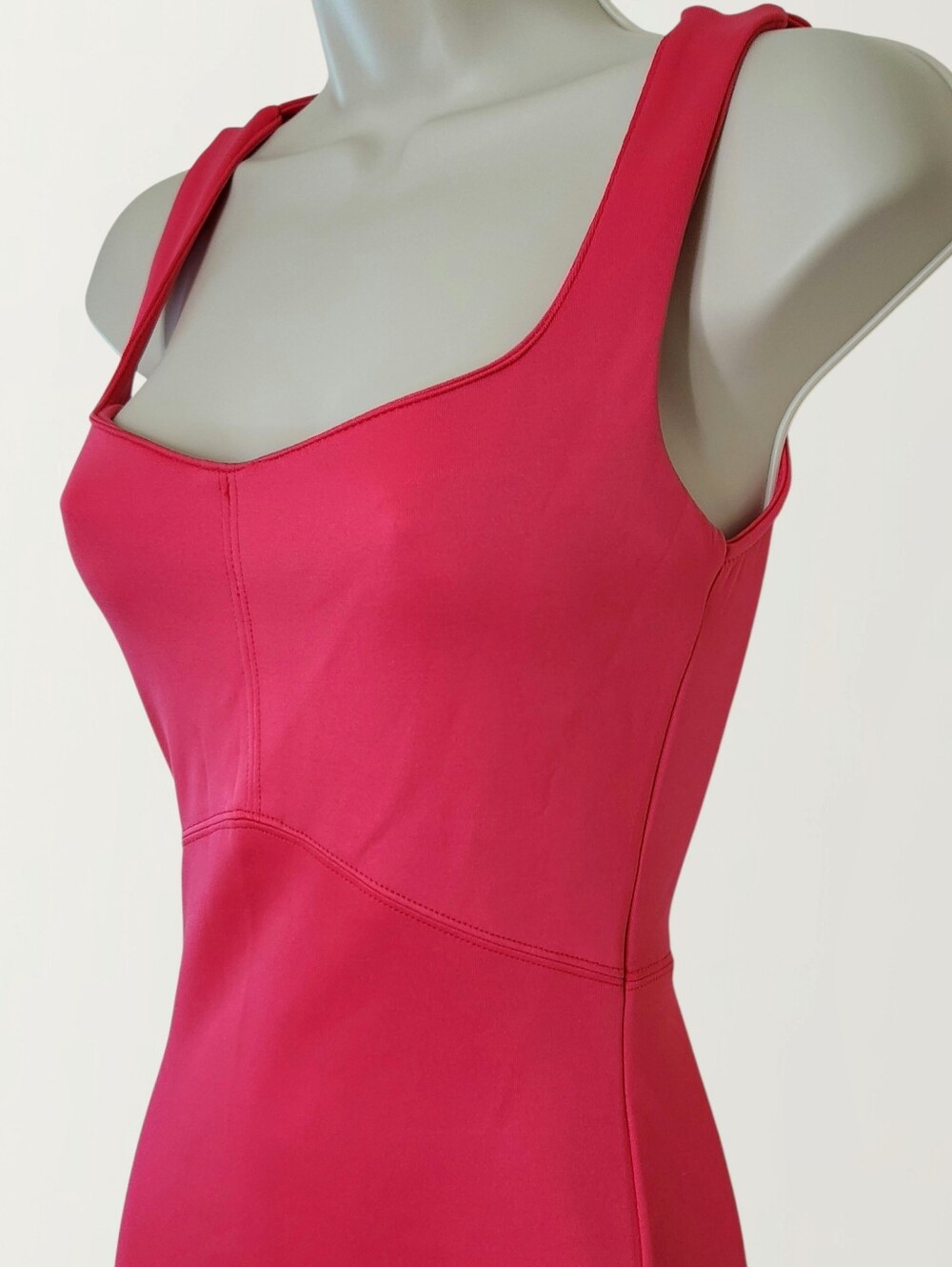 Zara Women's Hot Pink Bodycon Square Neck Sleeveless Mini Dress Size XS/S - Picture 4 of 7